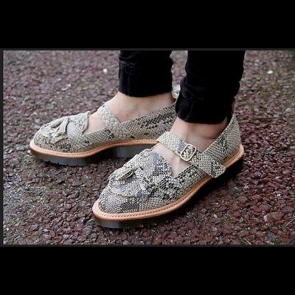 Dr. Martens Shoes - Dr. Martens Abril Python Kiltie Mary Jane Loafers